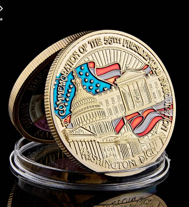 USA President Donald Trump And First Lady Gold Plated Celebrity Souvenir Coins Token