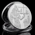 Ancient Egypt Anubis The God of Death Gold/Silver Plated Coin Pyramid Dieb Pattern