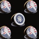 5PCS American 45th President Donald Trump Coin US White House The Statue of Liberty