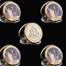 5PC USA 45th President Donald J.Trump With Lady Liberty Freedom Make America Great