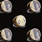 5PCS UK Diana Princess Crown Rose With Diamond Last Rose Souvenir Gold/Silver Plated Coin