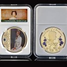 UK Souvenir Gold/Silver Coin Princess Diana Collection Gift Decorative W/ Acrylic Box