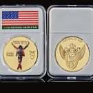 US Super Star Pop Michael Jackson Gold Souvenir Famous People Coin Collection W/ Coin