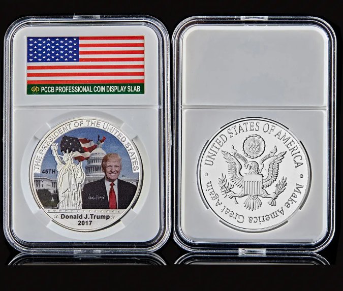 Gold/Silver Coin USA 45th President Donald Trump Coin US White House The Statue of Liberty
