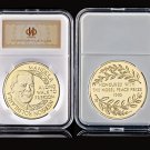 South Africa President Nelson Mandela Father of Nation Africa Gold Con w/ Acrylic Box