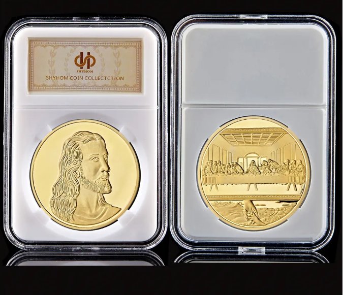 Italian Artist Leonardo Da Vinci Painting Last Supper Gold Commemorative Coin W/ PCCB Display