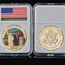 USA Donald Trump of 45th President With First Lady 1OZ Gold/Silver Value Token Coin