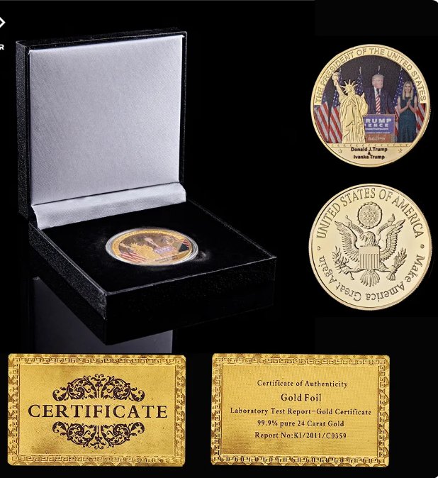 Collectible Gold USA Coin 45th Donald Trump USA President Make America Great Again