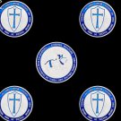5PCS Crusaders Cross Holy Sword Blue Knights Templar Euro Souvenir Silver Replica Coin