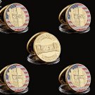 5PCS WWII Normandie War 70-year Anniversary Gold Challenge Coin Military Medal
