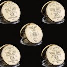 5PCS/Lot 1871 Germany Cross Eagle Reich Deutsche Reichsbank 999/1000 Gold Souvenir Coins