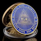 Masonic Brotherhood Challenge Gold Coin With Freemason Faith Hope Charity Making Good