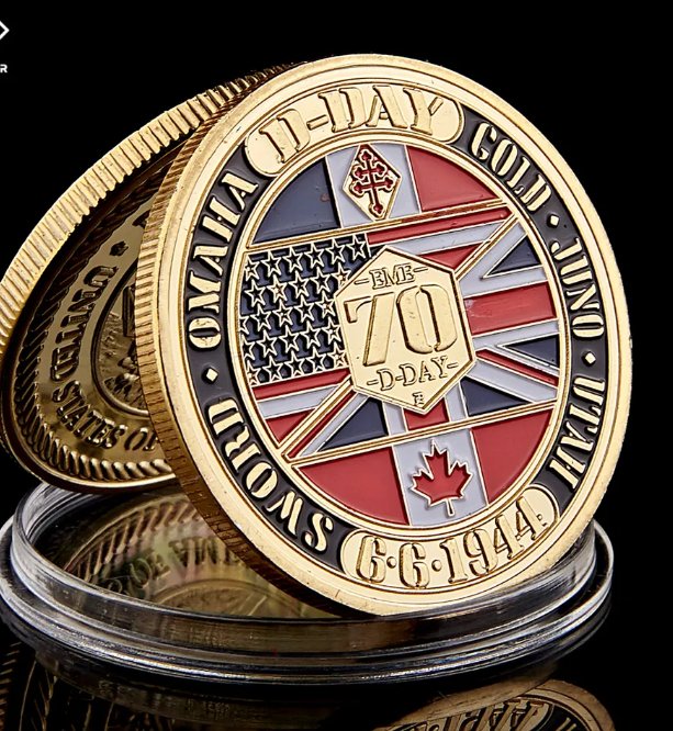 WWII 1944.6.6 D-Day Normandy War II 70th Anniversary Metal Challenge Coins Collection