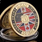 WWII 1944.6.6 D-Day Normandy War II 70th Anniversary Metal Challenge Coins Collection