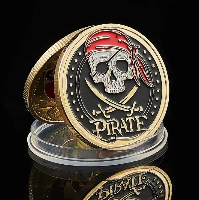 2023 Skull Pirate Ship Gold Treasure Coin Lion of The Sea Running Wild Collectible Vaule Coin