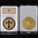 Purple Holy Cross Knights Templar Crusader Gold Mason Commemorative Color