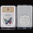 Beautiful Colorful Butterfly Gold/Silver Plated Coin Collectibles Transform Love Token