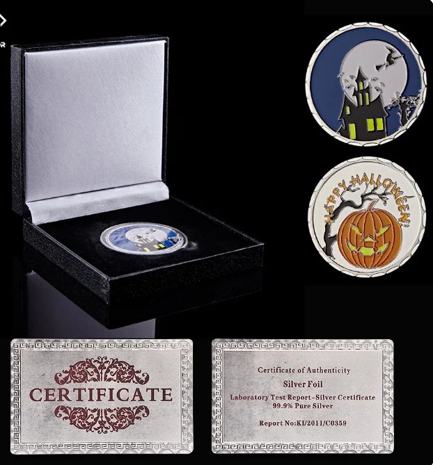2023 Happy Halloween Silver Plated Halloween Pumpkin Castle Commemorative