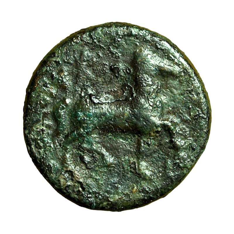 Ancient Greek Coin Kolophon Ionia AE11mm Apollo / Horse 04026