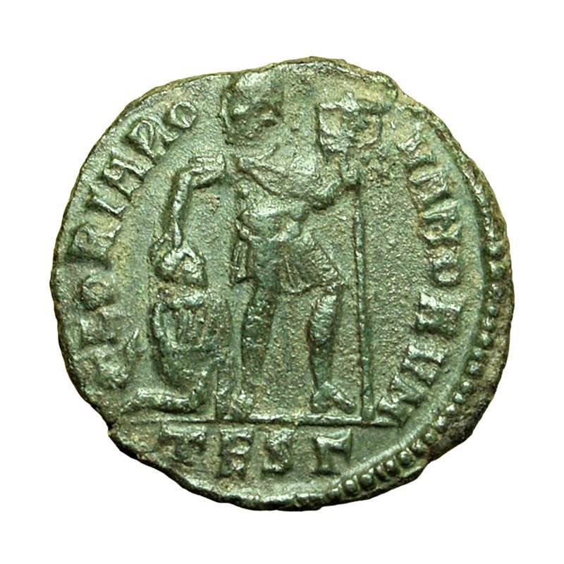 Roman Coin Valentinian I AE3 Thessalonica Nummus Gloria Romanorum Empe