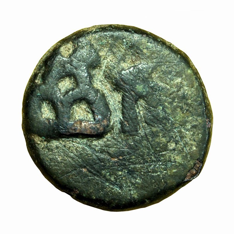 Ancient India Coin Quarter Karshapana Taxila AE14mm Moon Hill / Bull 0