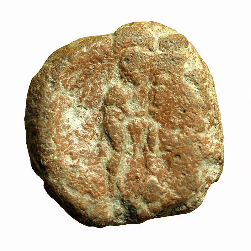 Roman Empire Seal Uniface Clay Terracotta Bulla AE14mm Apollo on Ompha