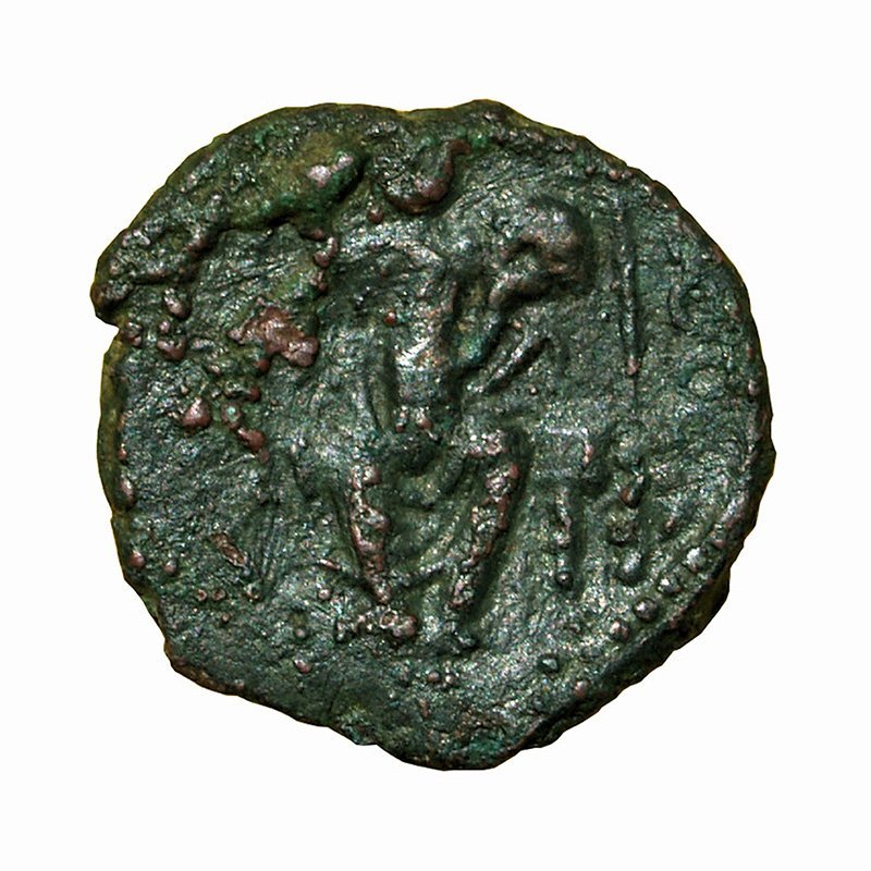 Kushan Coin Vasudeva II Didrachm India AE18x19mm Vasudeva / Ardoxsho 0