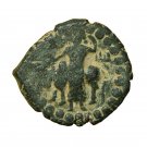Kushan Coin Tetradrachm Vasudeva I India AE21x24mm Vasudeva / Siva 031