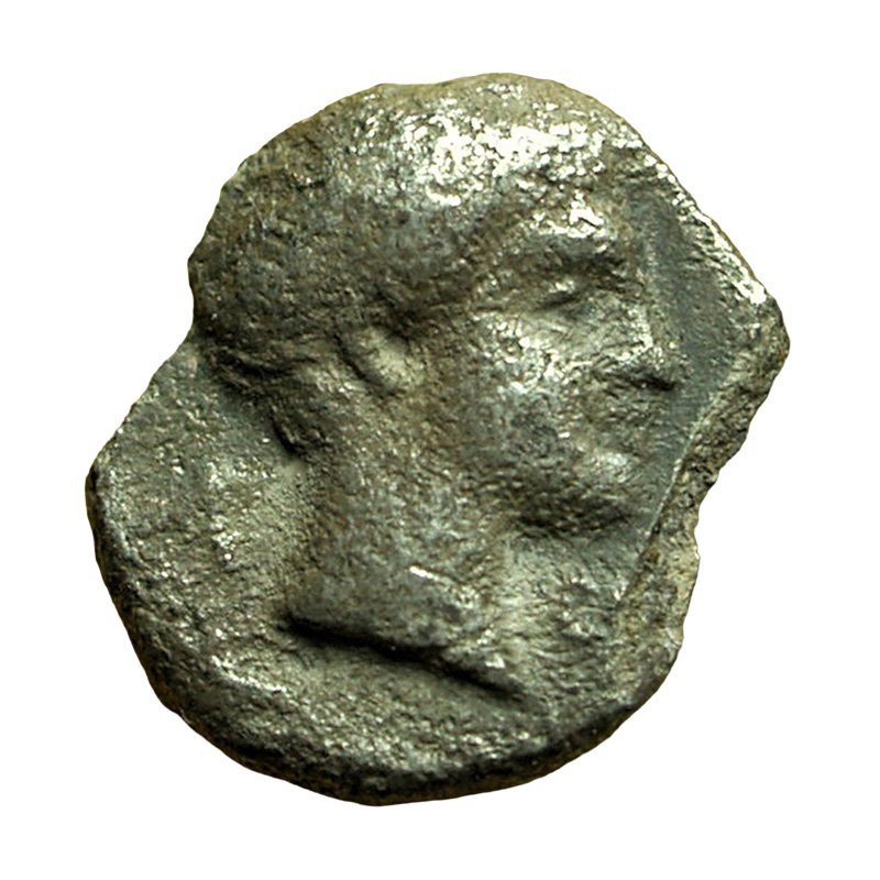 Ancient Greek Coin Kebren Troas Hemiobol Silver AE7mm Apollo / Ram