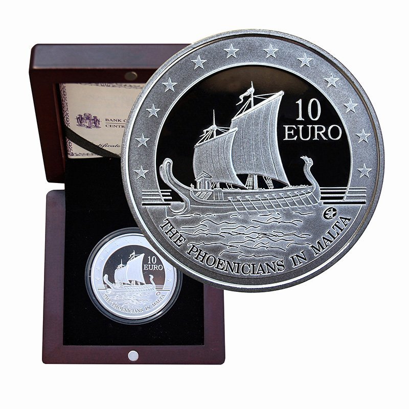 Malta 10 Euro 2011 Silver Proof Coin Box &amp; CoA Phoenicians In Malt