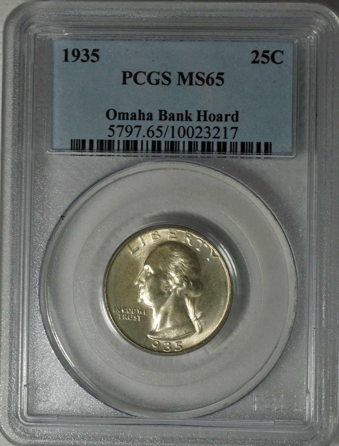1935 Washington Quarter --- Omaha Bank Hoard ---