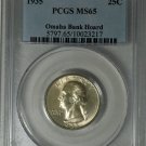 1935 Washington Quarter --- Omaha Bank Hoard ---