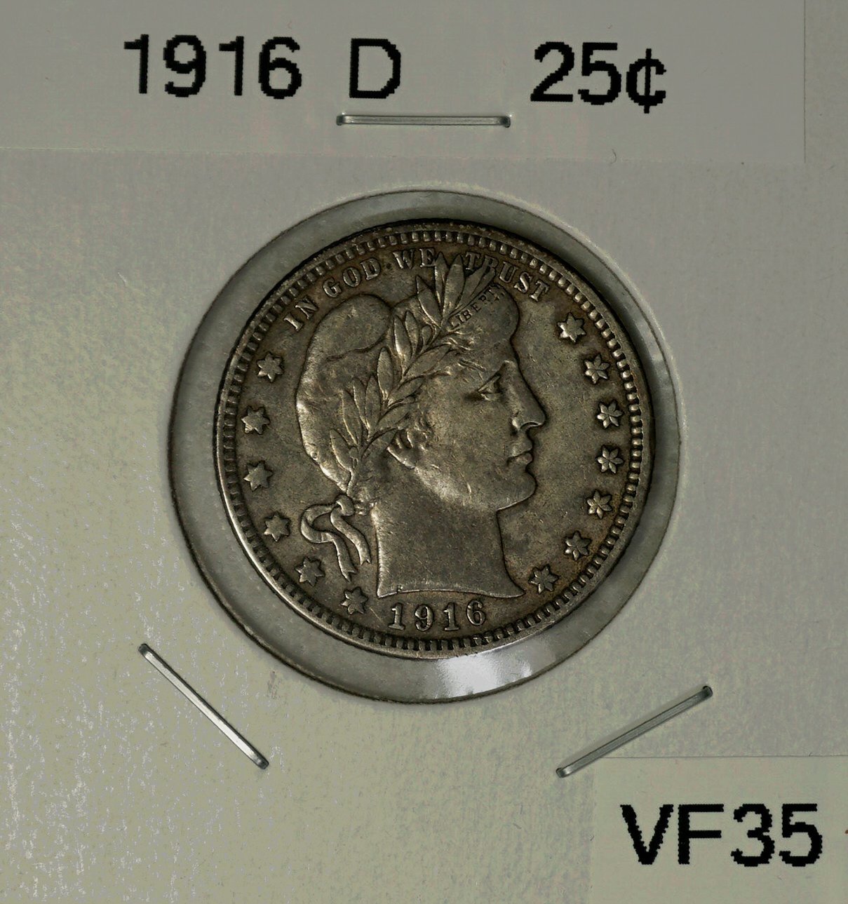 1916 D Barber Quarter