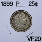 1899 Barber Quarter Dollar
