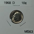 1968 D Roosevelt Dime