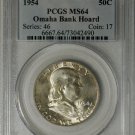 1954 Franklin Half Dollar --- Omaha Bank Hoard ---