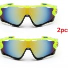 2pcs Mens Cycling Sport Sunglasses Quality Bike Glasses Goggles Riding Eyewear