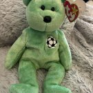 RARE!!! Ty Beanie Baby - 1998 Kicks - The Soccer Bear - with Errors!!! - Retired