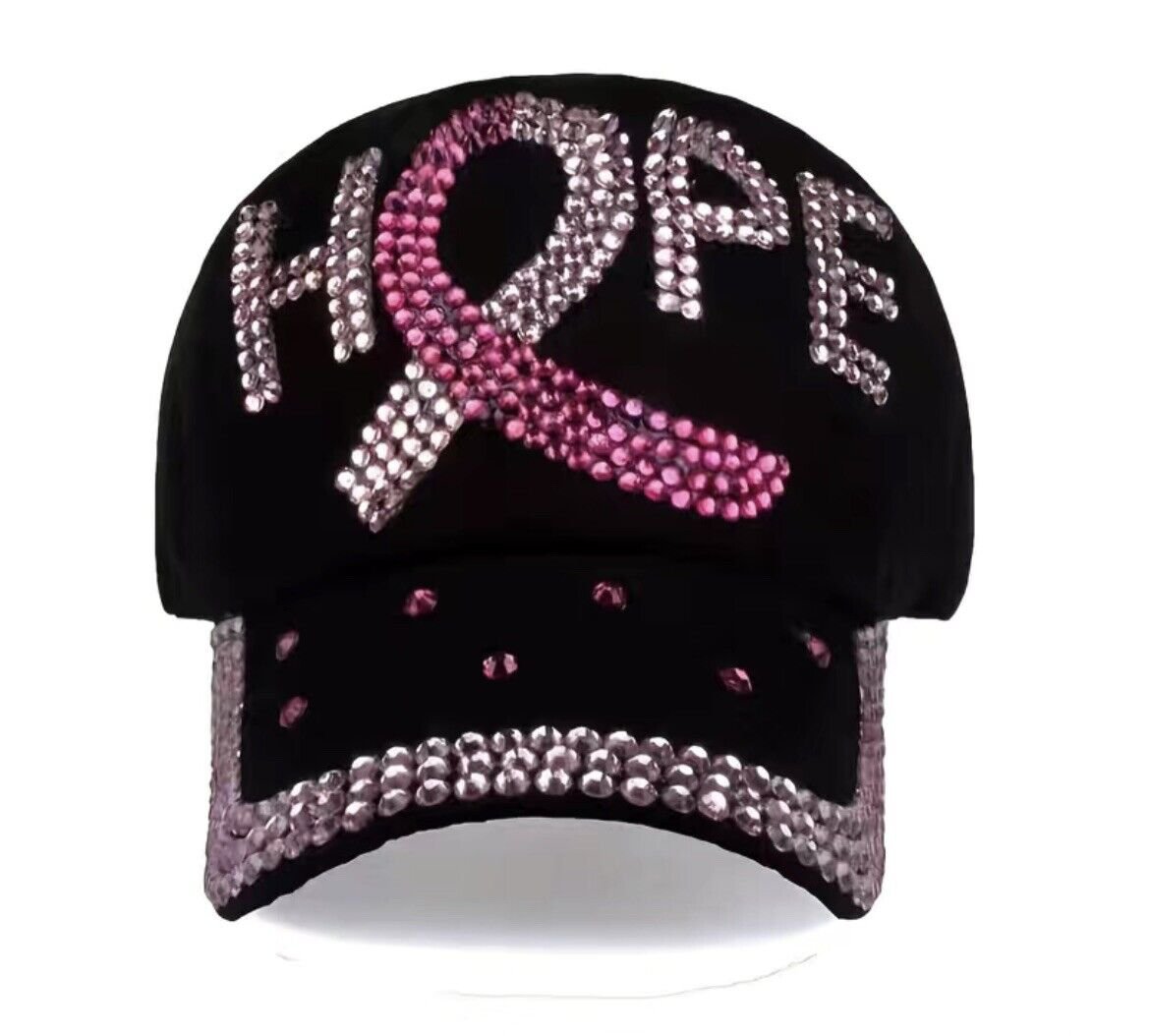 Pink Ribbon Breast Cancer Awareness Cap Womens Cancer Hope Baseball Hat