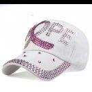 Pink Ribbon Breast Cancer Awareness Cap Womens Cancer Hope White Baseball Hat