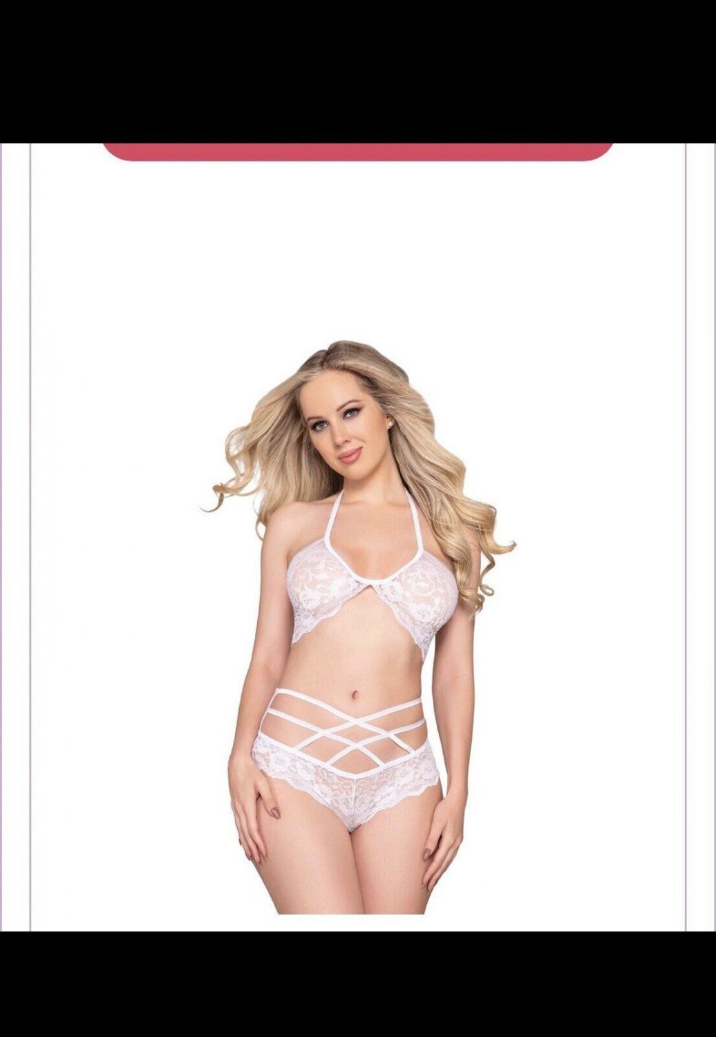Dream girle White Lace 2 Pc Set Pure Romance  One size XL