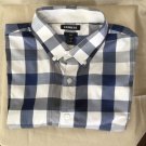 Express Button Up Shirt Mens Large Blue Check Long Sleeve Outdoors Fitted