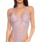 Pure Romance Strappy Thong Bodysuit Light Purple  New Size Xl
