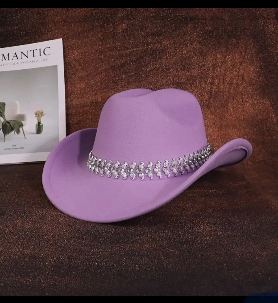 Light Purple   Western Cowboy Hat Outback Cowgirl Hat Rode Felt Hat