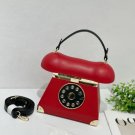 Telephone Shaped Purses PU Handbags Retro Top-Handle Shoulder Crossbody Bag