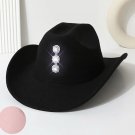 Western Cowboy Hat Outback Cowgirl Hat Rode Felt Hat Black