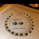 New Jewelry Necklace  Chain Encased Stone Rhinestone Green