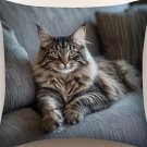 Maine Coon Cat Pillow  Cover