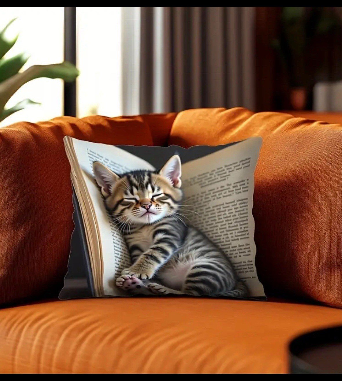Cat Linen Pillow Cover