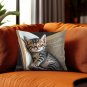 Cat Linen Pillow Cover